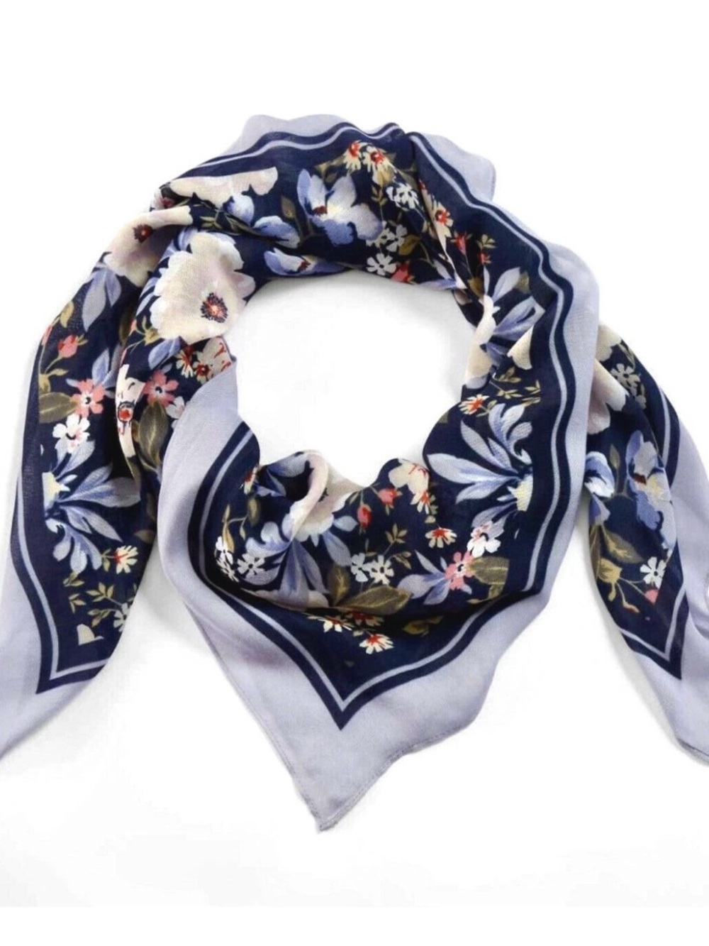 J. Jill Navy Floral Scarf | OS